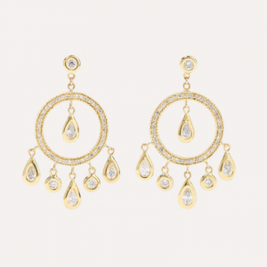 14K gold Cubic Zirconia earrings Jewelry Factory Jewelry OEM ODM