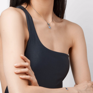 white gold enamel necklace