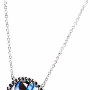 white gold enamel necklace