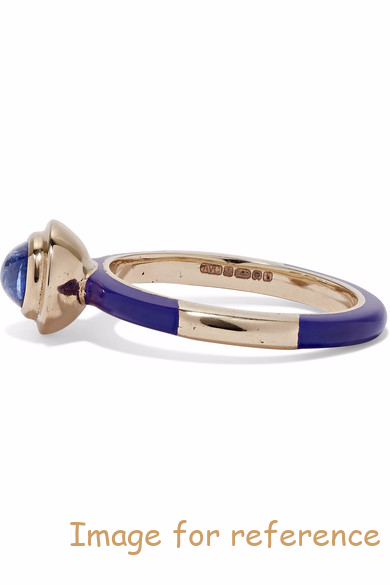 14k gold and enamel tanzanite ring3 14K gold and enamel ring
