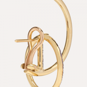 18K gold, sapphire and diamond earrings 925 kumush