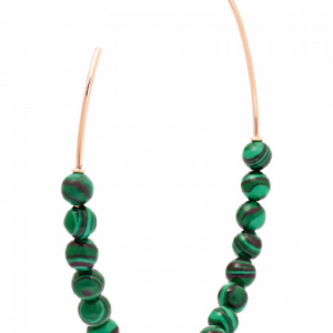 18-karat rose gold, diamond and malachite hoop earrings2