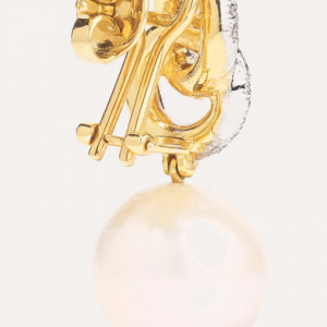 18K gold diamond pearl earrings 925 silver1