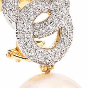 18K gold diamond pearl earrings 925 silver1