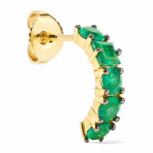 18K gold emerald earring