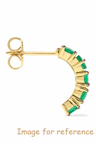18K gold emerald earring1 18K gold emerald earring