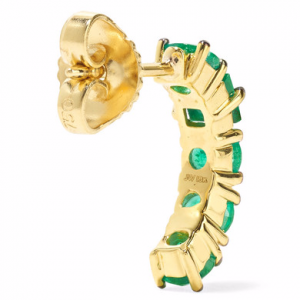 18K gold emerald earring