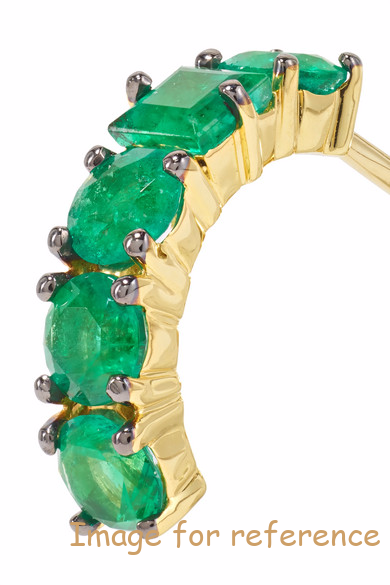 18K gold emerald earring3 18K gold emerald earring