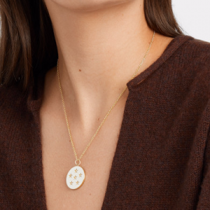enamel diamond necklace