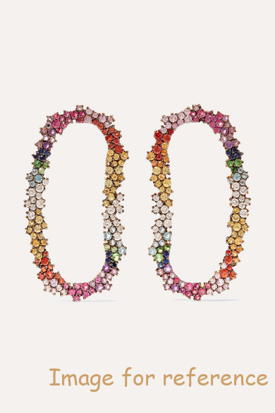 18K gold multi-stone earrings custom 925 Производител на сребро 18K gold multi-stone earrings custom 925 silver manufacturer