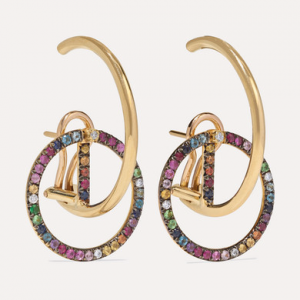 18-karat gold, sapphire and diamond earrings