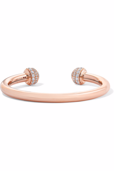 Custom 18K rose gold cuff bracelets