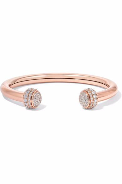 Custom 18K rose gold cuff bracelets