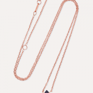 18K rose gold sapphire necklace1