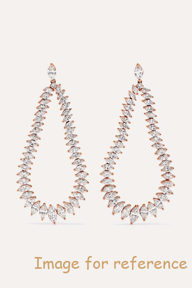 18K rose gold zirconia earrings OEM factory 925 Kumush zargarlik buyumlari ishlab chiqaruvchisi 18K rose gold zirconia earrings OEM factory 925 silver jewelry manufacturer