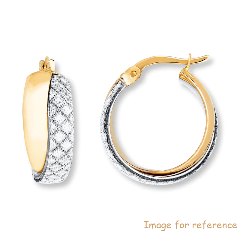 925 silver OEM Hoop Earrings 14K Yellow Gold