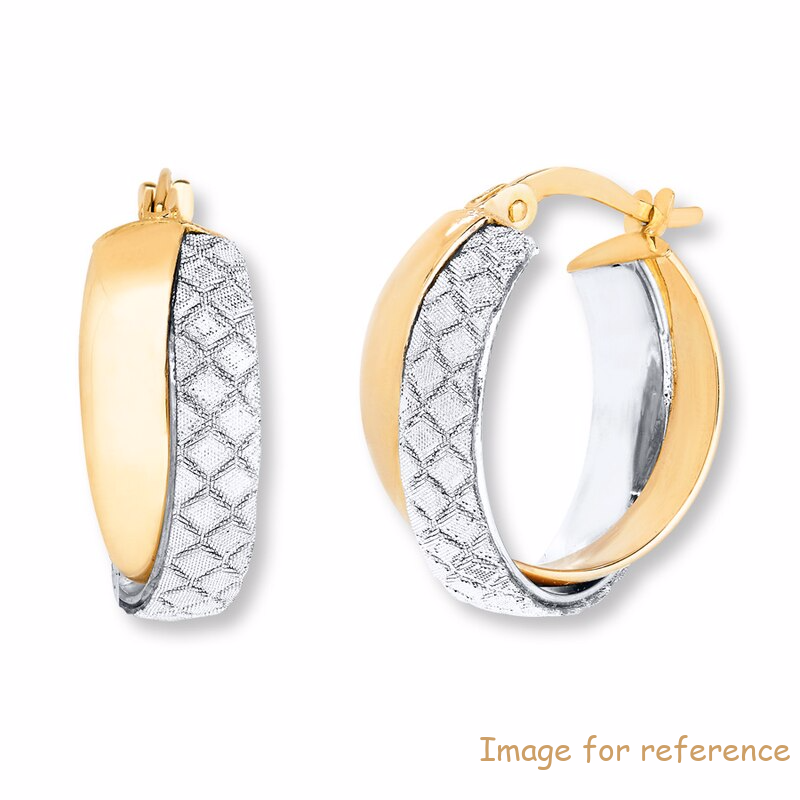 925 silver OEM Hoop Earrings 14K Yellow Gold
