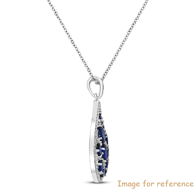 Blue Sapphire Necklace OEM ODM factory 14K White Gold1