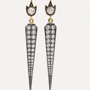 Custom silver jewelry 18K gold sterling silver diamond earrings