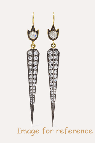 Custom silver jewelry 18K gold sterling silver diamond earrings Custom silver jewelry 18K gold sterling silver diamond earrings