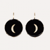 Custom wholesale 14K gold onyx diamond earrings