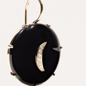 Custom wholesale 14K gold onyx diamond earrings3