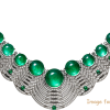 EMERALDS ONYX DIAMONDS NECKLACE