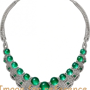 EMERALDS ONYX DIAMONDS NECKLACE