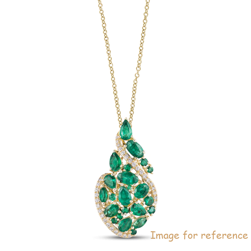 Emerald Necklace OEM ODM factory 14K Yellow Gold fine jewelry