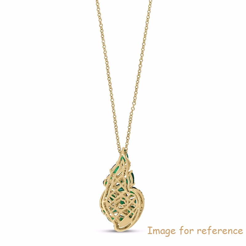 Emerald Necklace OEM ODM factory 14K Yellow Gold fine jewelry1