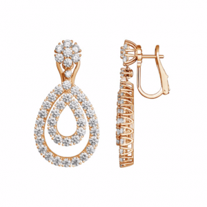 OEM Swarovski zirconia EARRINGS, ROSE GOLD Jewelry manufacturers