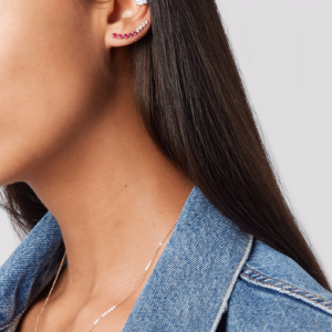 rose gold ruby earring