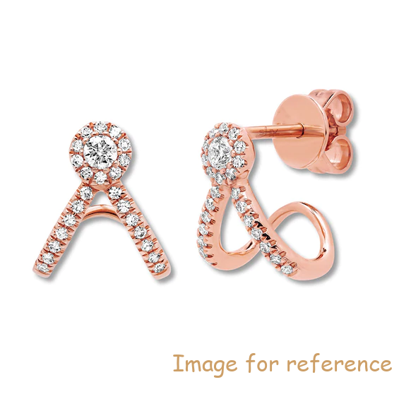 Earrings zircon 14K Rose Gold Jewelry Factory Jewelry OEM ODM