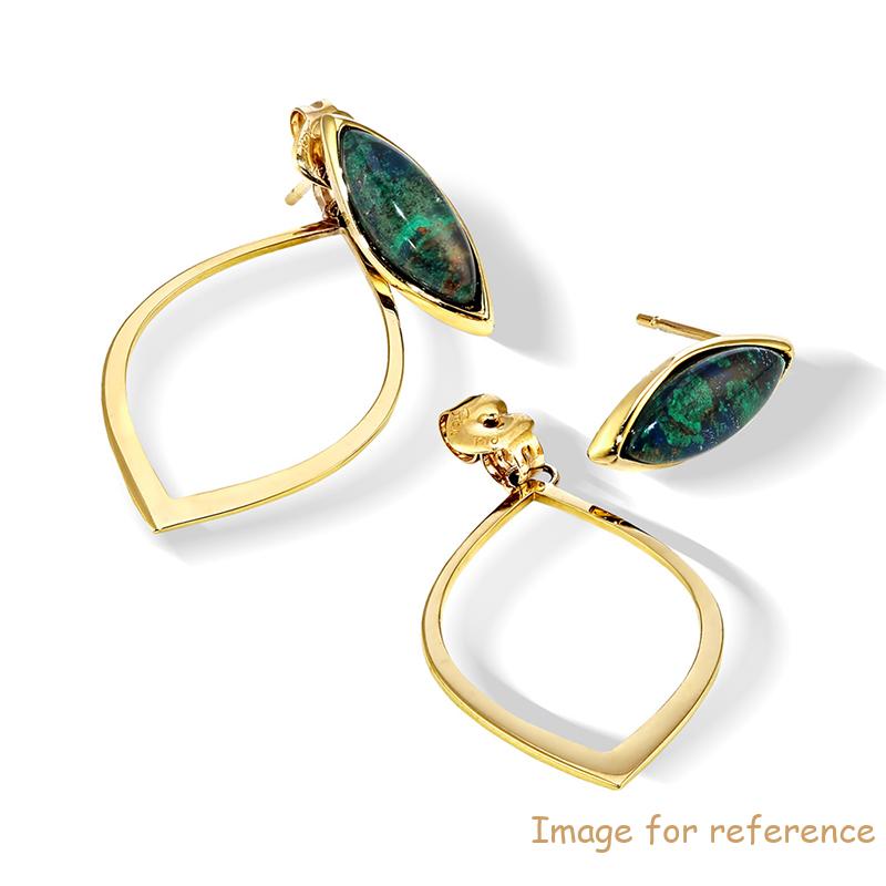 Malachite 2 Way Pierced Earrings
