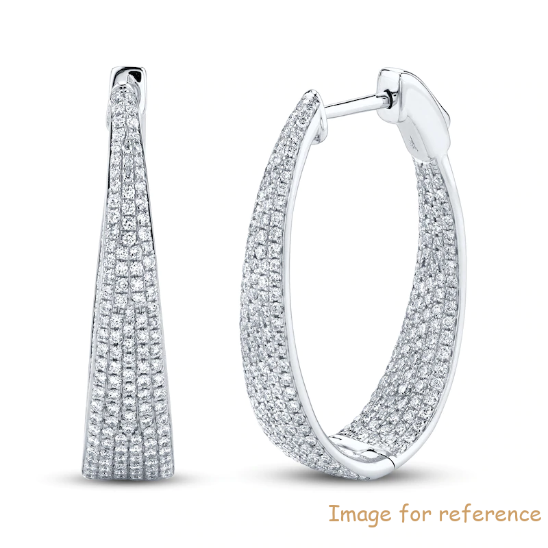 925 Sterling Silver Customized Jewelry Hoop Earrings zircon 14K White Gold China