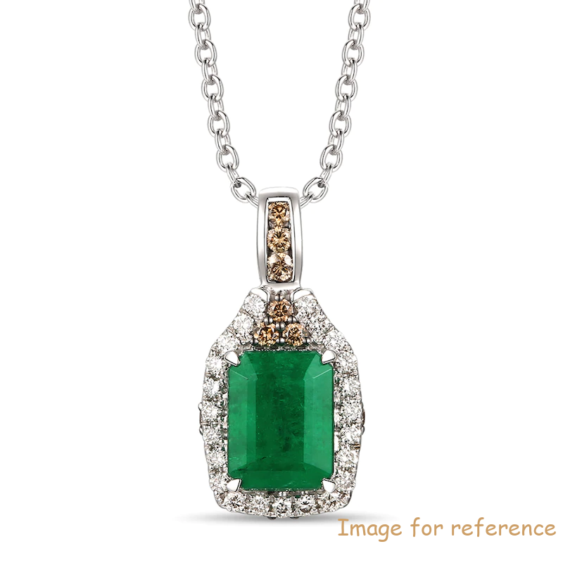 Natural Emerald Necklace Custom Made sterling silver Jewelry Manufacturer in China