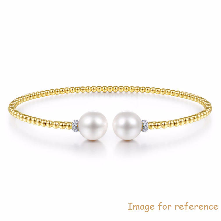 14k Yellow Gold Plating Silver Pearls Bangle OEM Jewelry manufacturers 14k Yellow Gold Plating Silver Pearls Bangle OEM Jewelry manufacturers