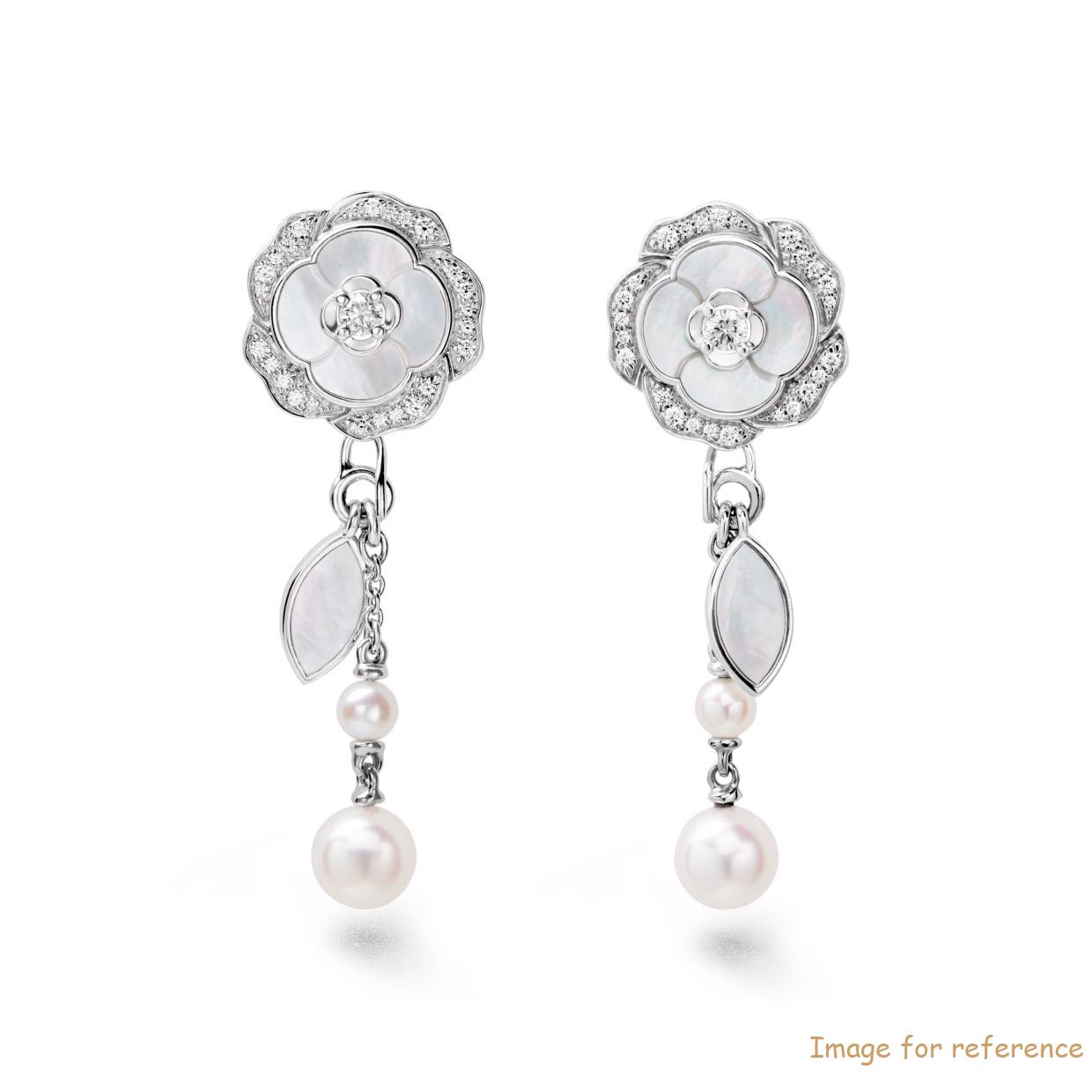 Custom Design 925 Sterling Silver earrings in 18K white gold