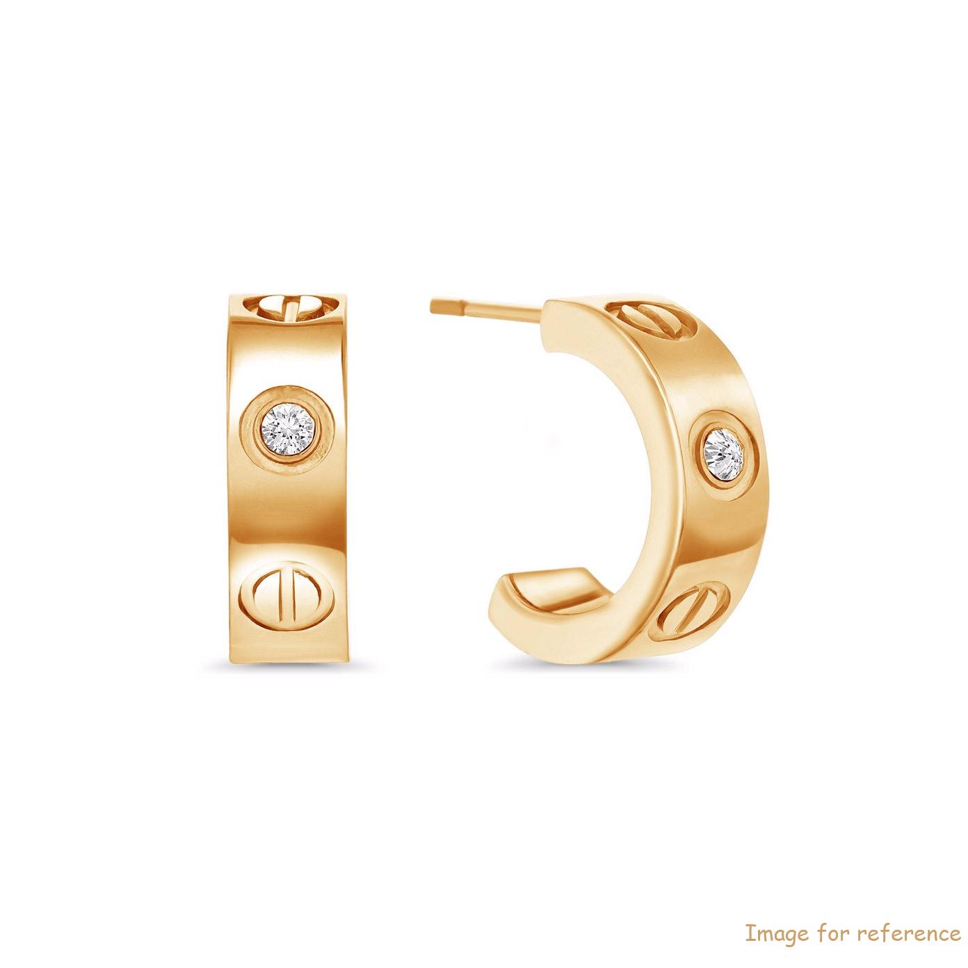 Custom Engraved Jewelry Earrings Yellow Gold plated half hoops