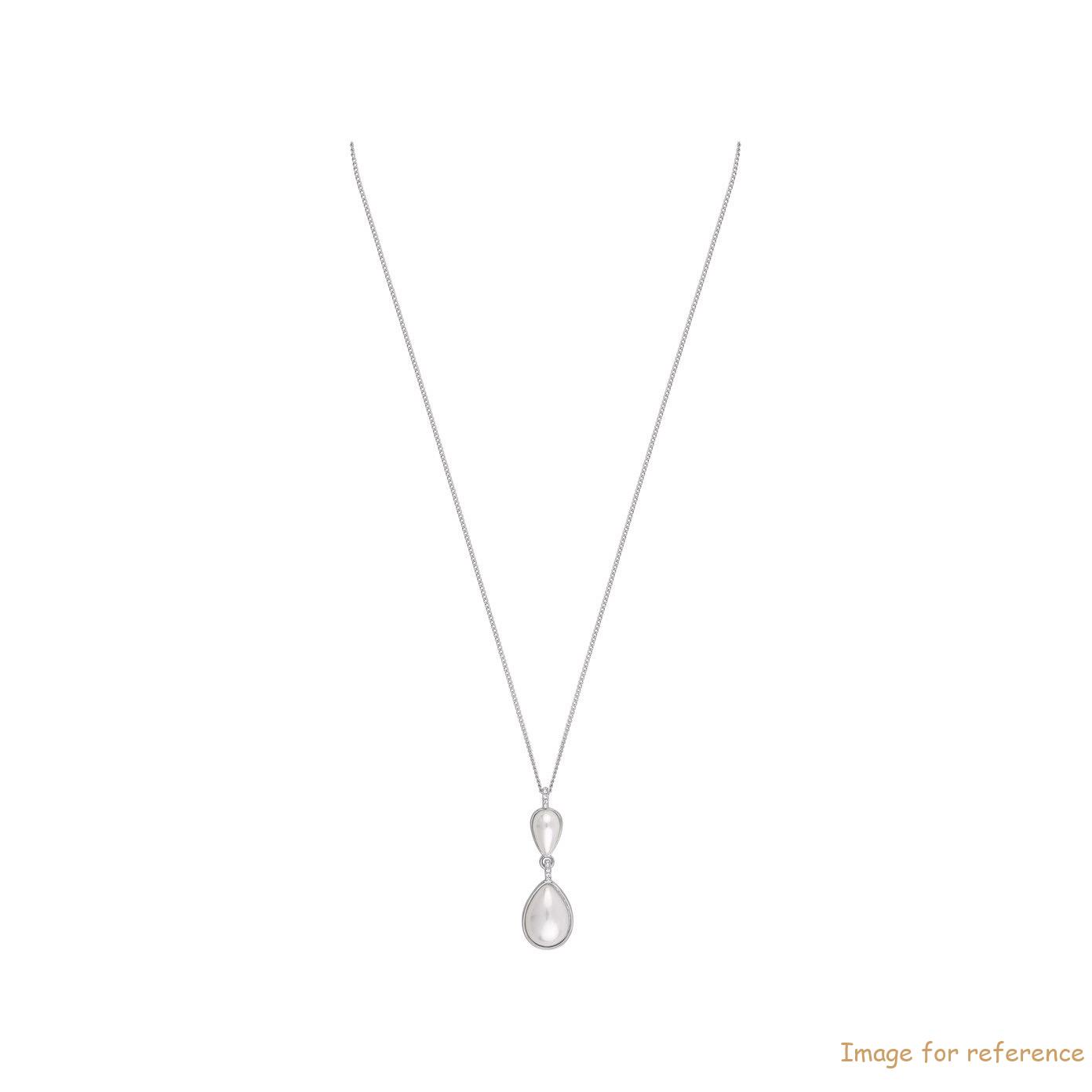 Custom Engraved Sterling Silver White Pendant Necklace