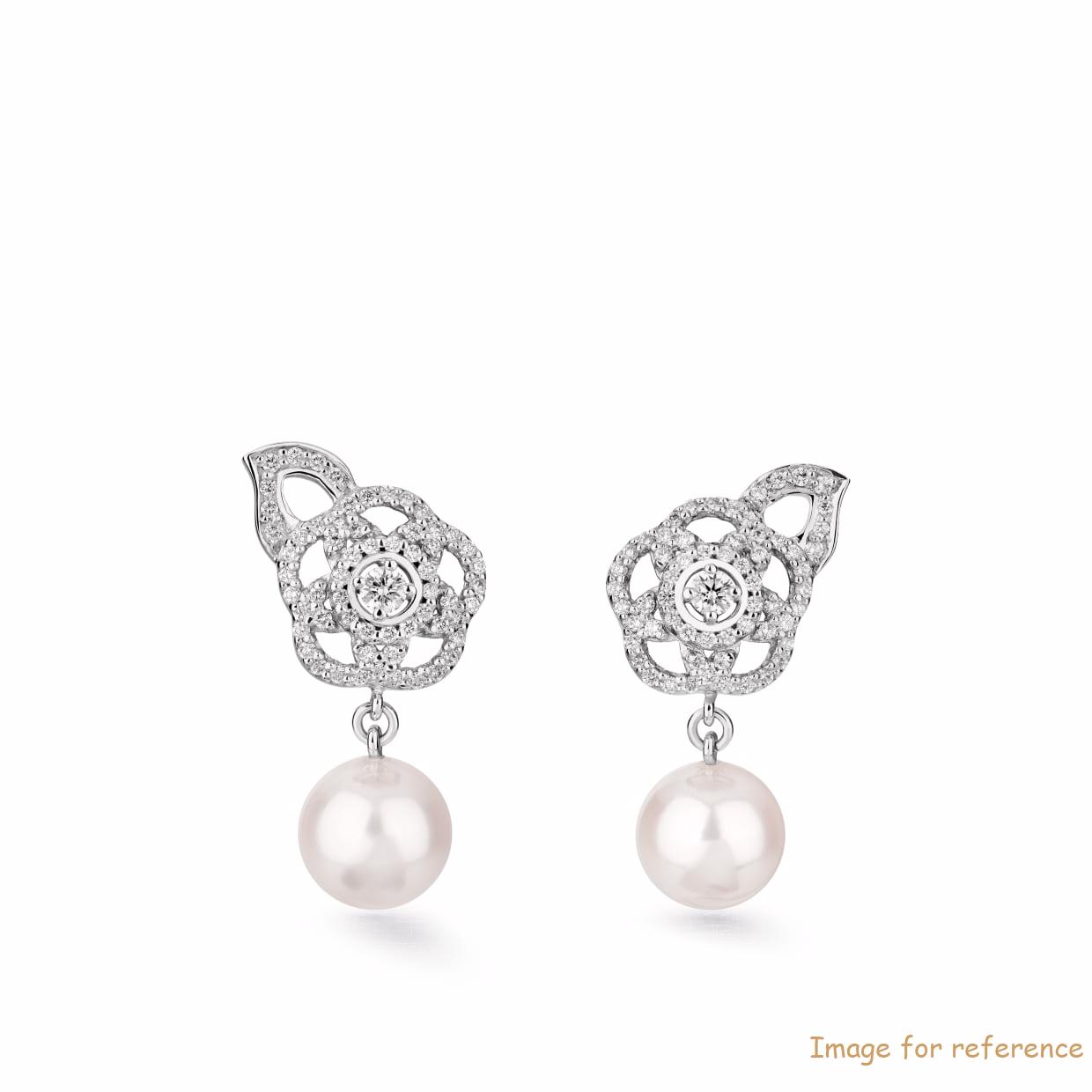 Custom design jewelry earrings in 18K white gold plating silver jewelry