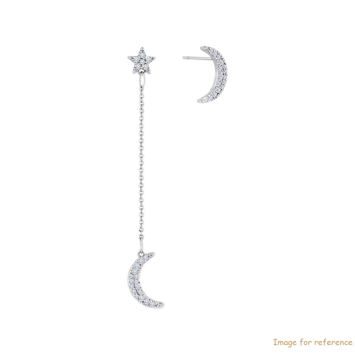 Design Custom Engraved Jewelry Moon Star Earrings supplier