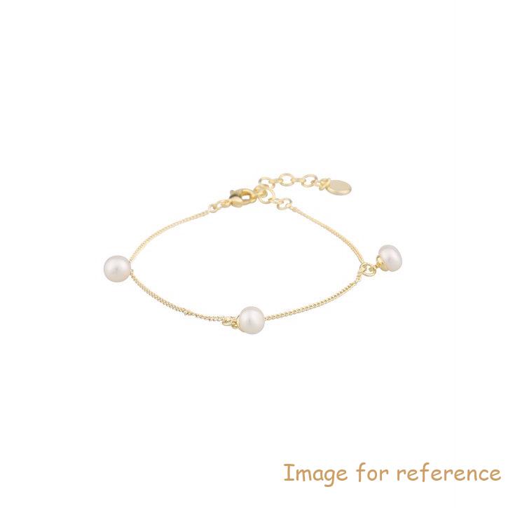 Pearl bracelet gold white design your own custom engraved jewelry