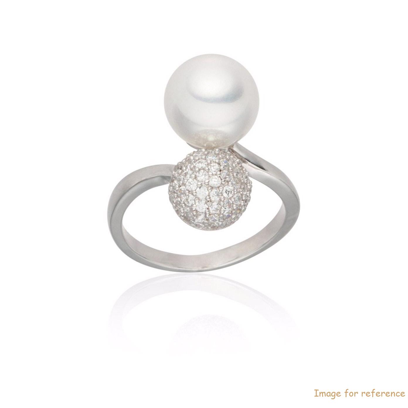 Ring Brass Zirconia Organic pearls Custom Made Jewelry Manufacturer