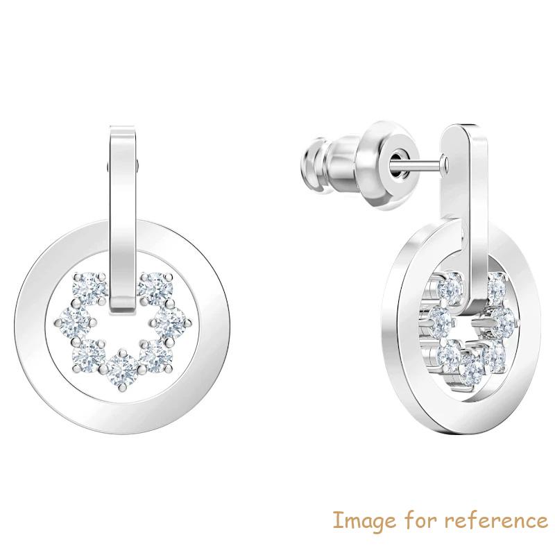 Circle White Rhodium Plated Drop Earrings OEM custom 925 προμηθευτής ασημιού