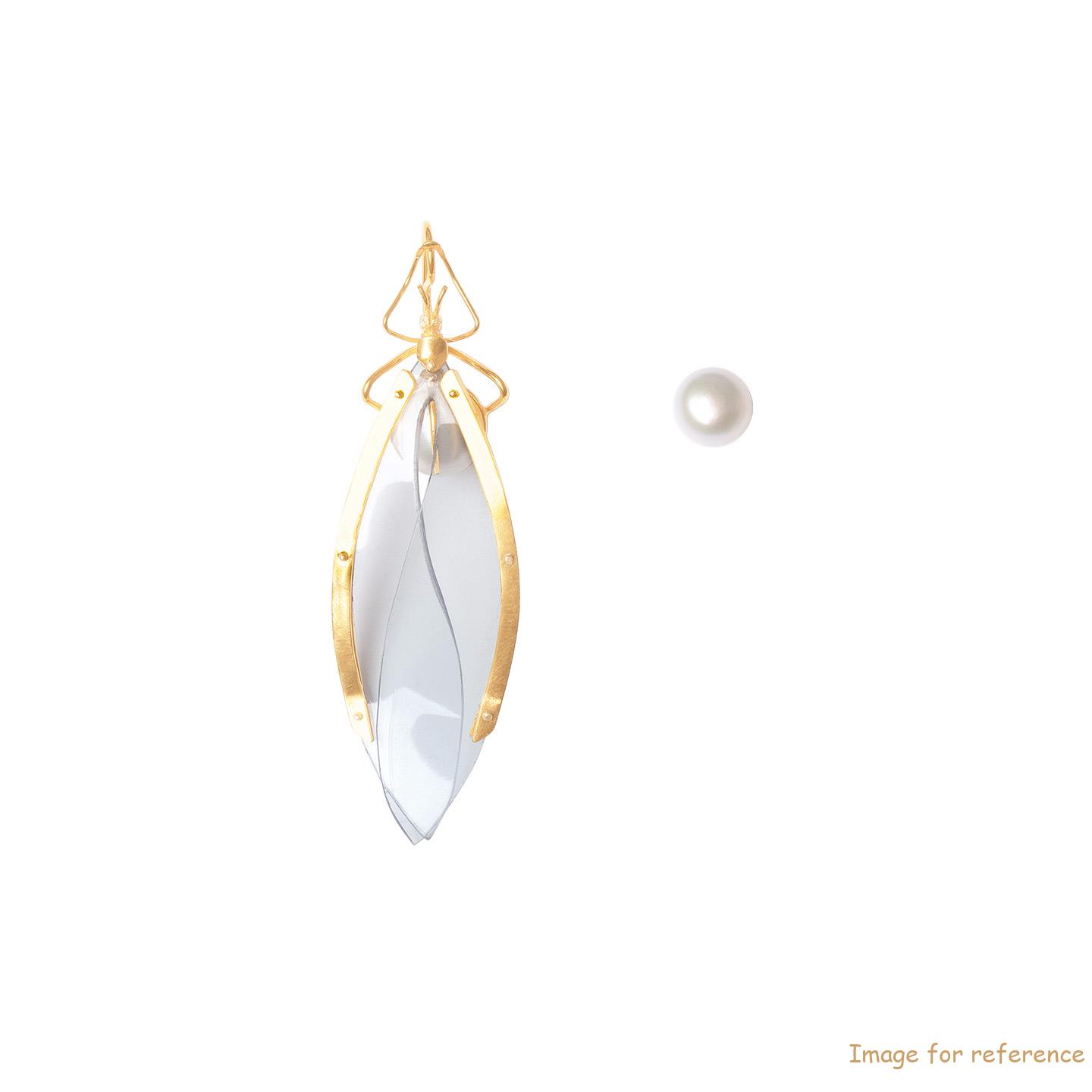 Custom Designed Gold plated sterling pearl earring made from PVC