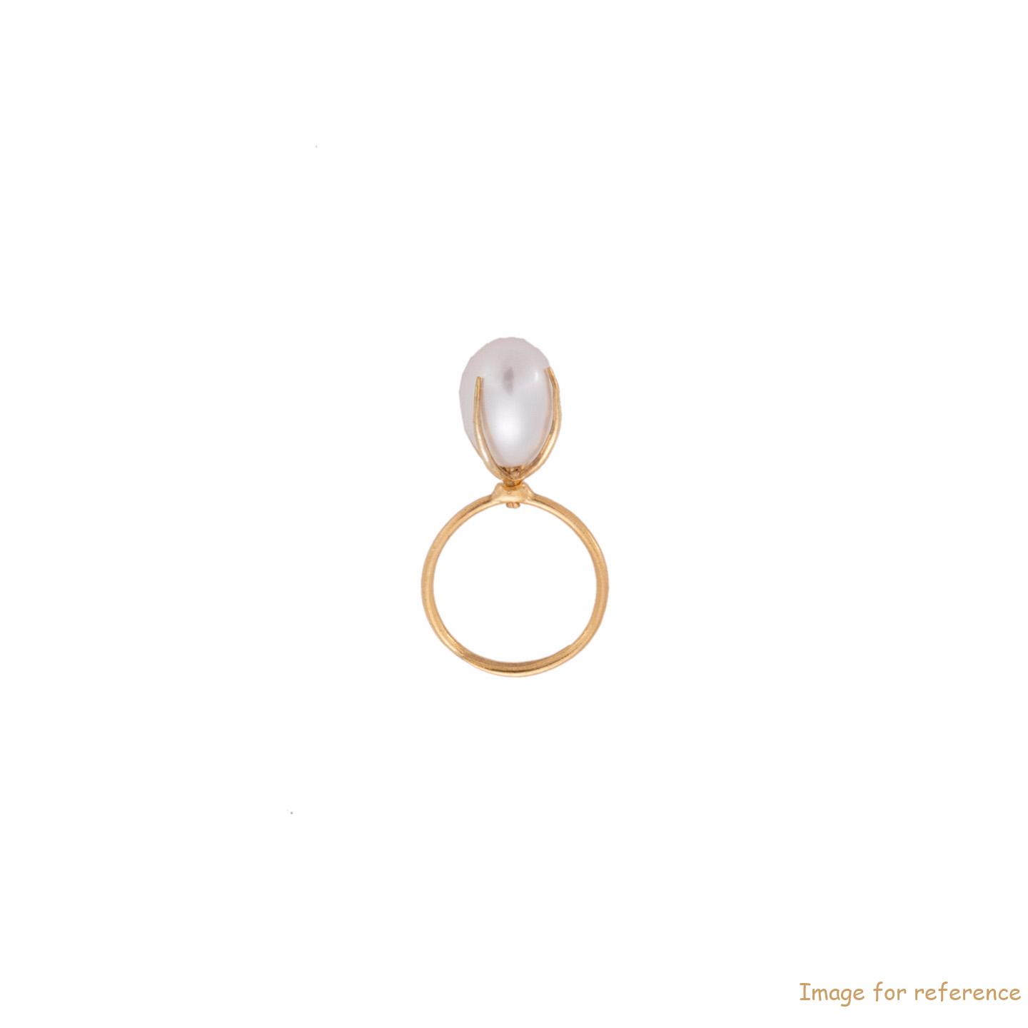 Custom wholesale gold plated sterling pearl silver ring