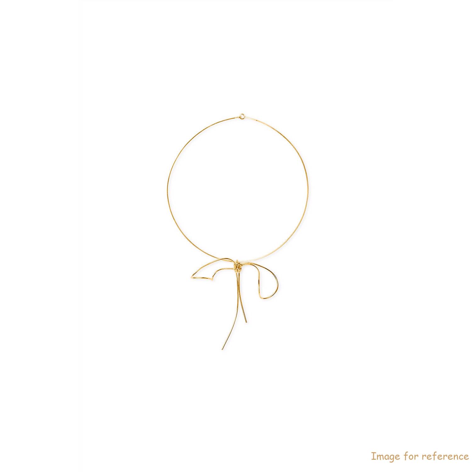 Gold plated silver bow choker necklace OEM Customized Jewelry