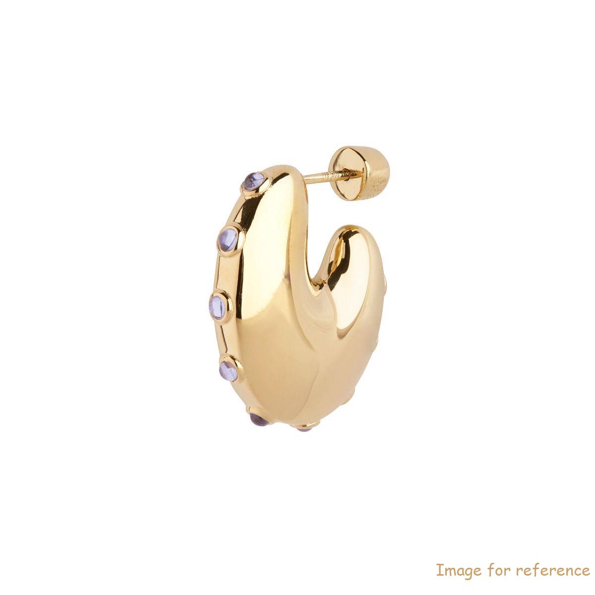 Προσαρμοσμένα στερλίνα ασημένια σκουλαρίκια σε υψηλό γυαλισμένο χρυσό