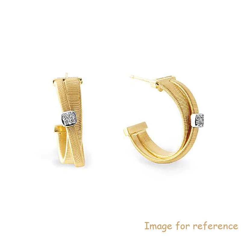 18ct Yellow Gold Hoop Earrings wholesale Custom Silver Jewelry China